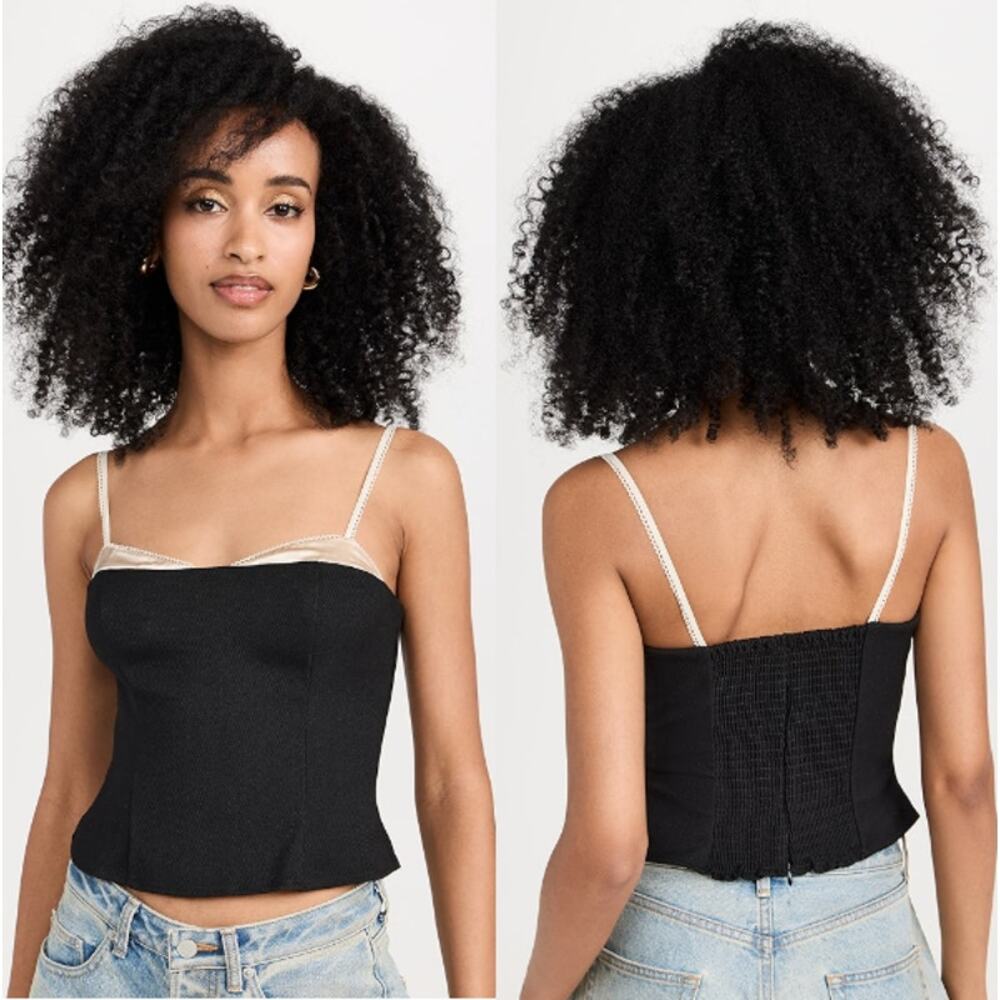 Reformation Charcoal and Cream Tank Top